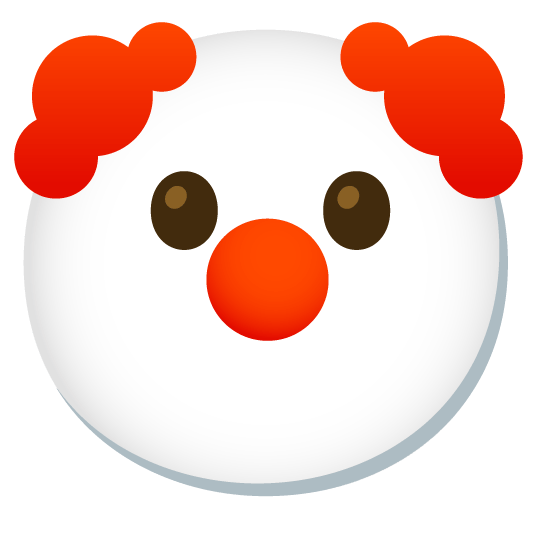 no mouth clown face