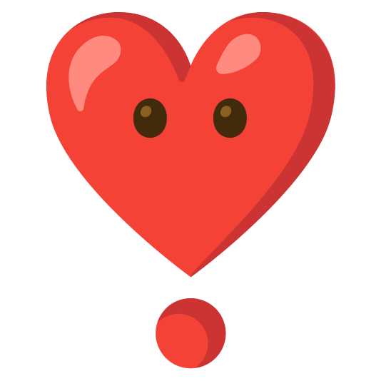 no mouth heavy heart exclamation mark ornament