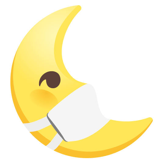 mask last quarter moon with face