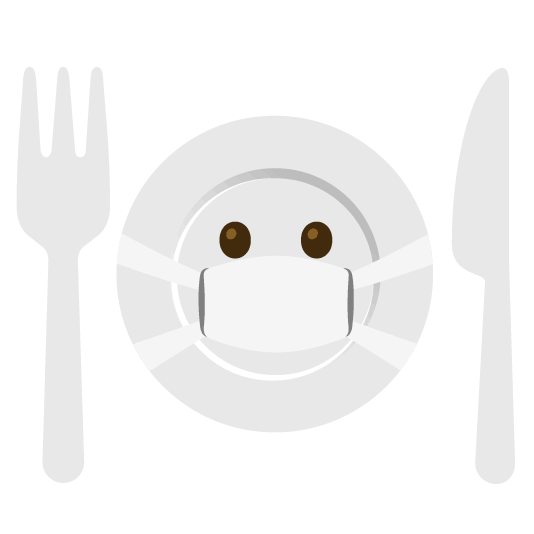 mask knife fork plate