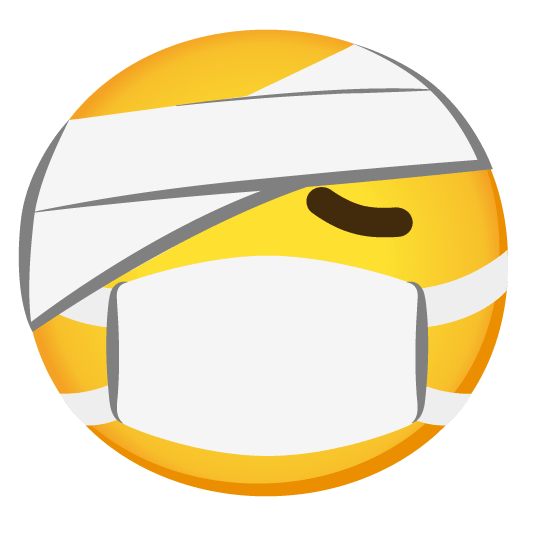 mask face with head bandage