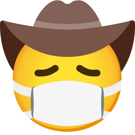 mask face with cowboy hat