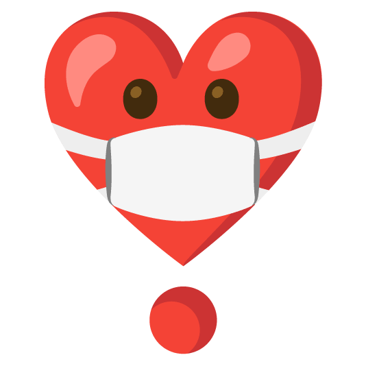 mask heavy heart exclamation mark ornament