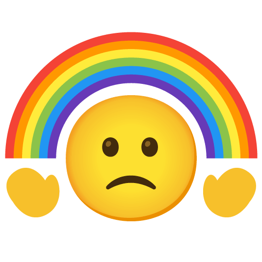 slightly frowning face rainbow