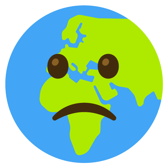 slightly frowning face earth africa