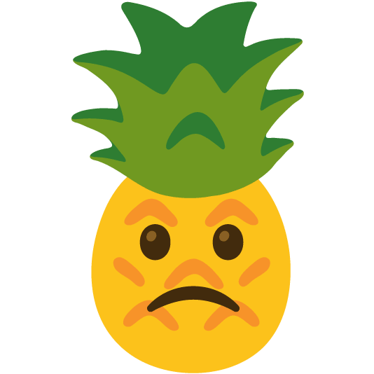 slightly frowning face pineapple
