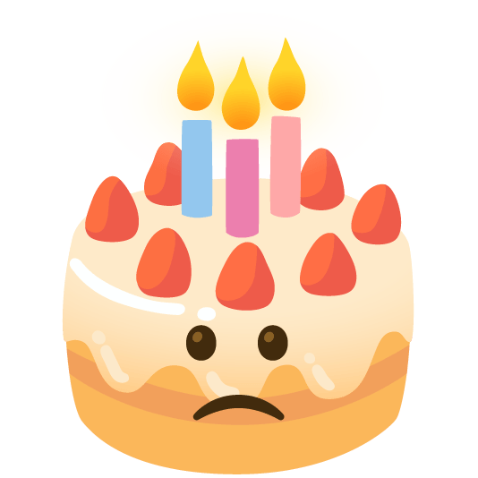 slightly frowning face birthday