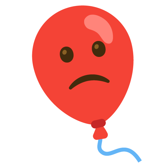 slightly frowning face balloon