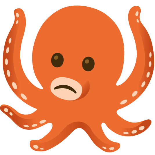 slightly frowning face octopus