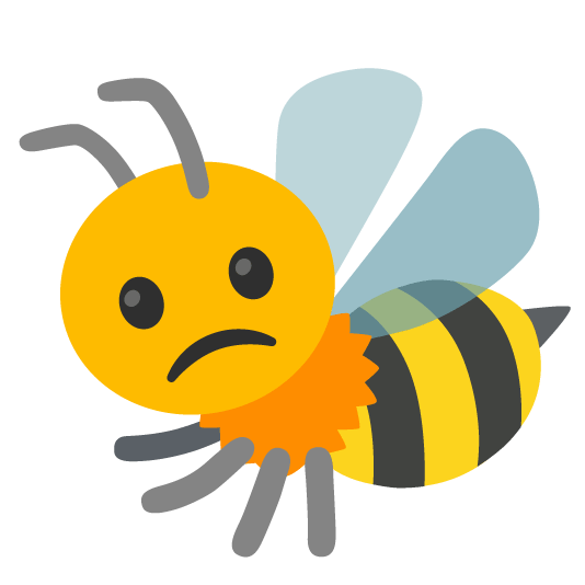 slightly frowning face bee