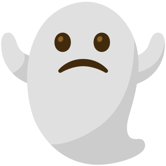 slightly frowning face ghost