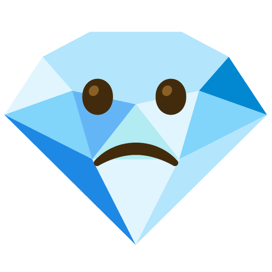 slightly frowning face gem