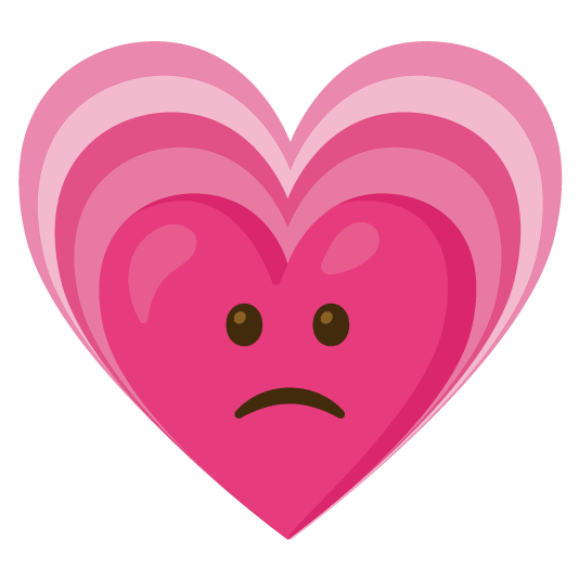 slightly frowning face heartpulse