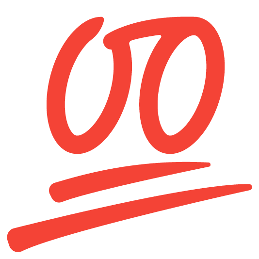 slightly frowning face 100