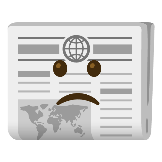 slightly frowning face newspaper