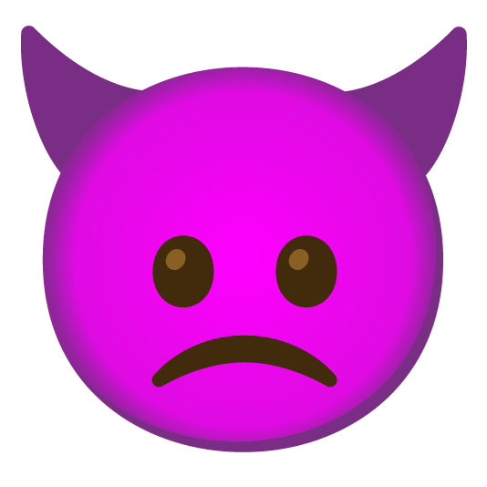 slightly frowning face smiling imp