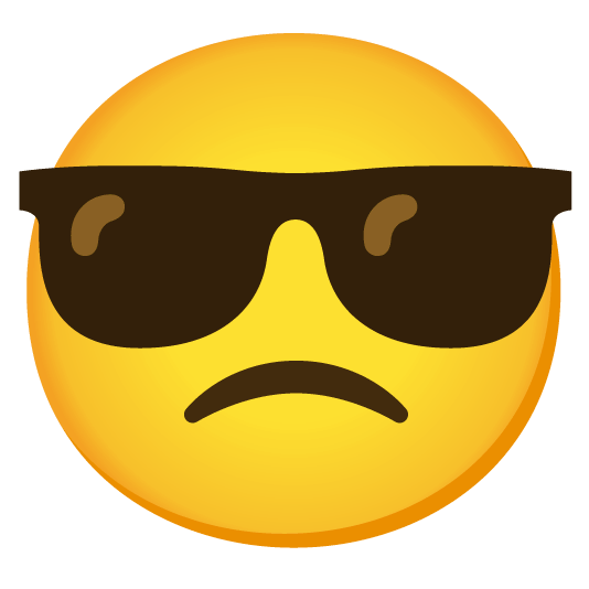 slightly frowning face sunglasses