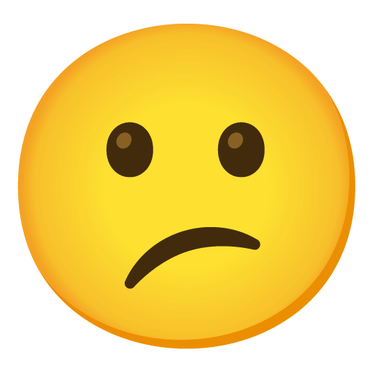slightly frowning face confused