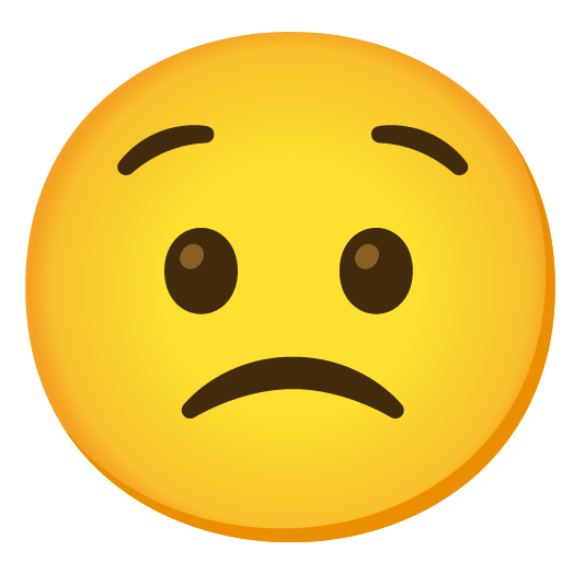 slightly frowning face anguished