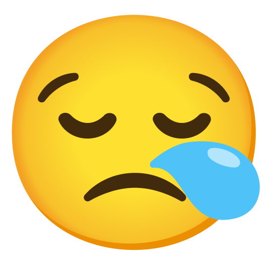 slightly frowning face sleepy