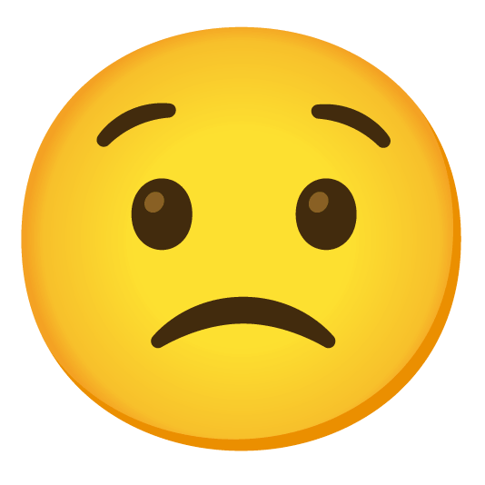 slightly frowning face hushed