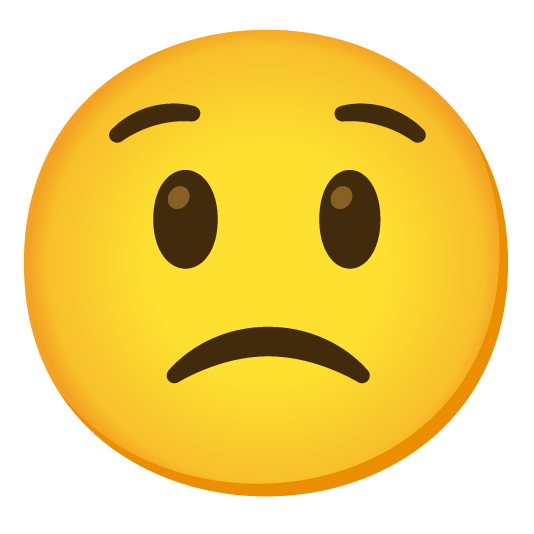 slightly frowning face astonished