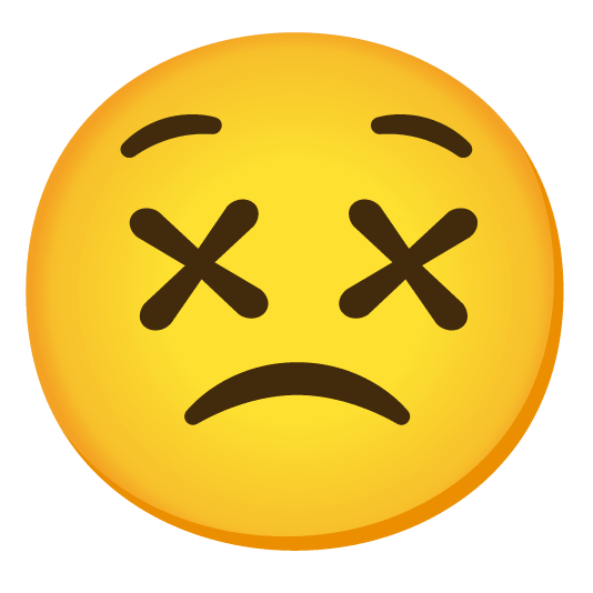 slightly frowning face dizzy face