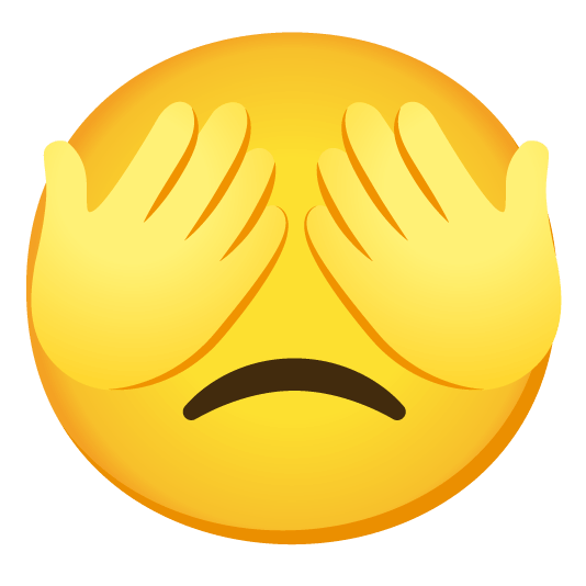 slightly frowning face see no evil