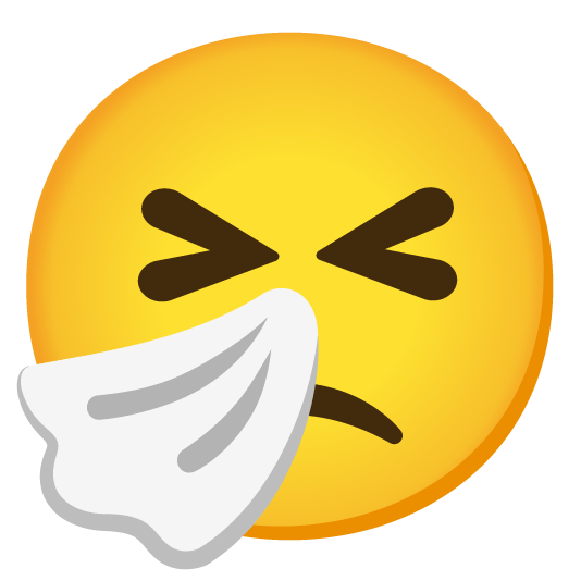 slightly frowning face sneezing face