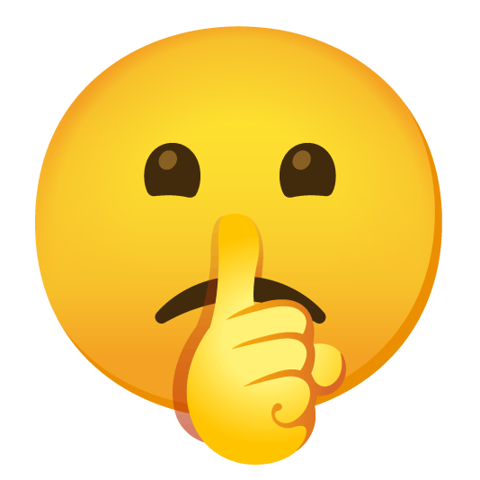 slightly frowning face shushing face