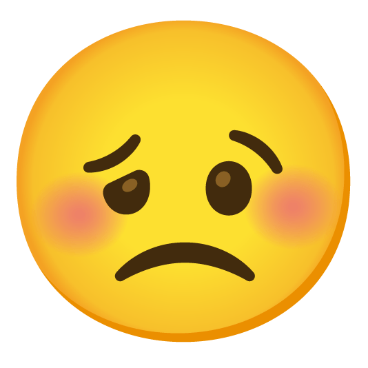 slightly frowning face woozy face