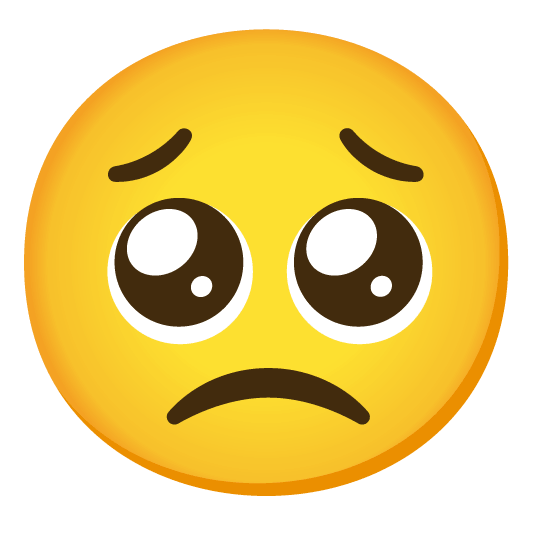 slightly frowning face pleading face