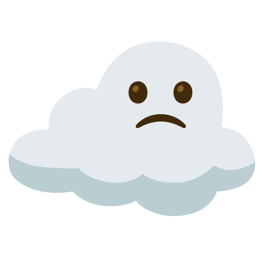 slightly frowning face cloud