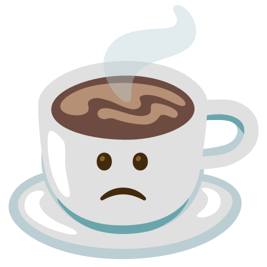 slightly frowning face coffee
