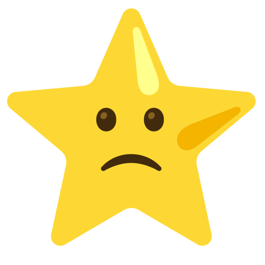 slightly frowning face star