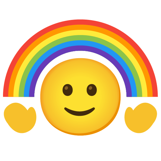 slightly smiling face rainbow