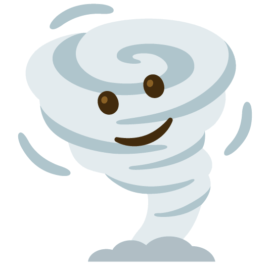 slightly smiling face tornado