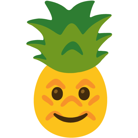slightly smiling face pineapple