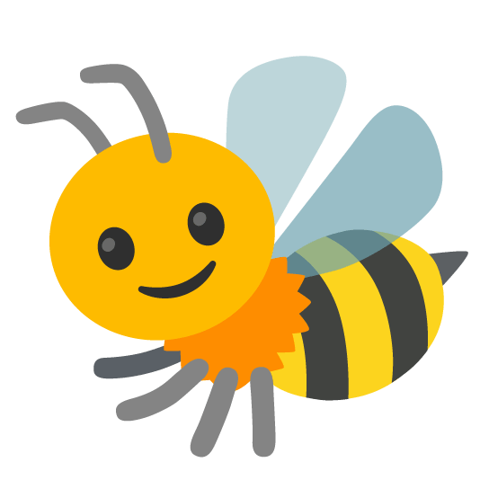 slightly smiling face bee