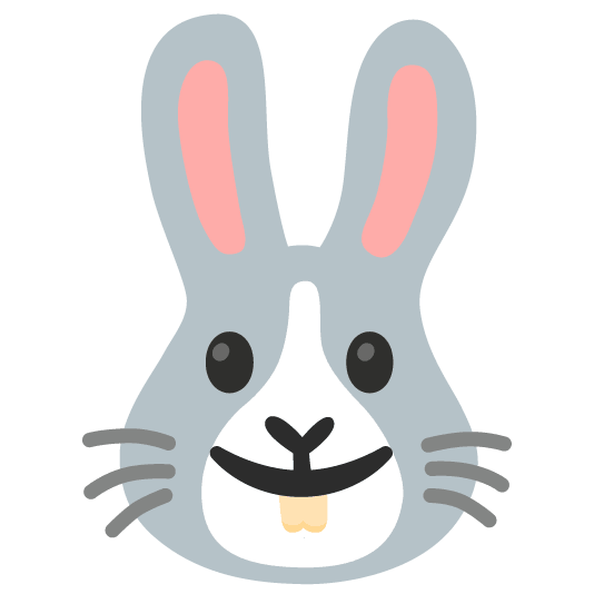 slightly smiling face rabbit