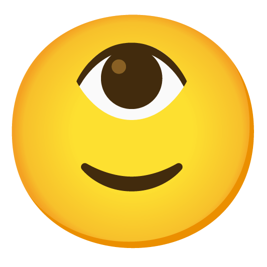 slightly smiling face eye