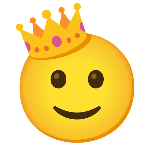 slightly smiling face crown