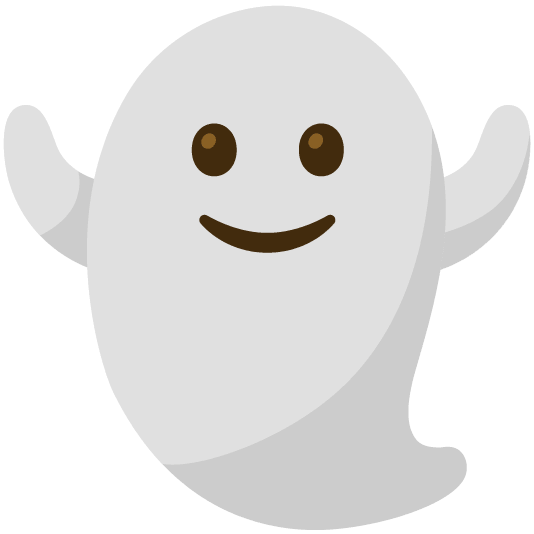 slightly smiling face ghost