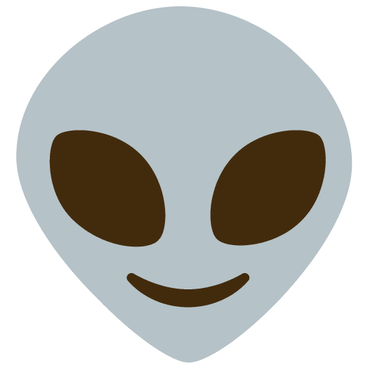 slightly smiling face alien