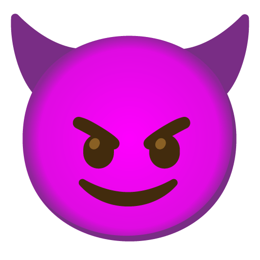 slightly smiling face imp