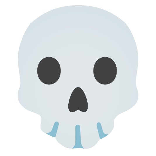 slightly smiling face skull