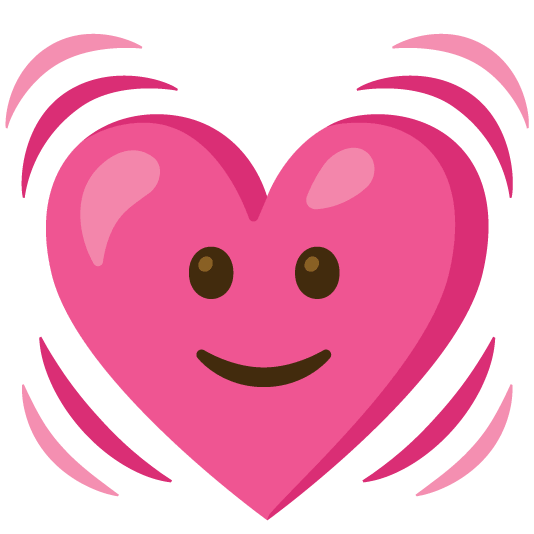 slightly smiling face heartbeat