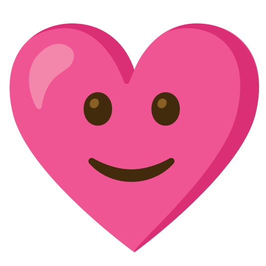 slightly smiling face gift heart