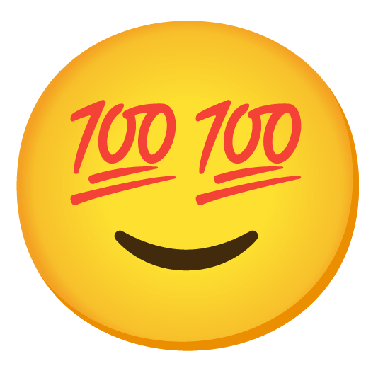 slightly smiling face 100