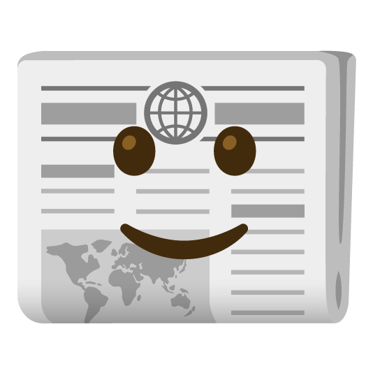 slightly smiling face newspaper